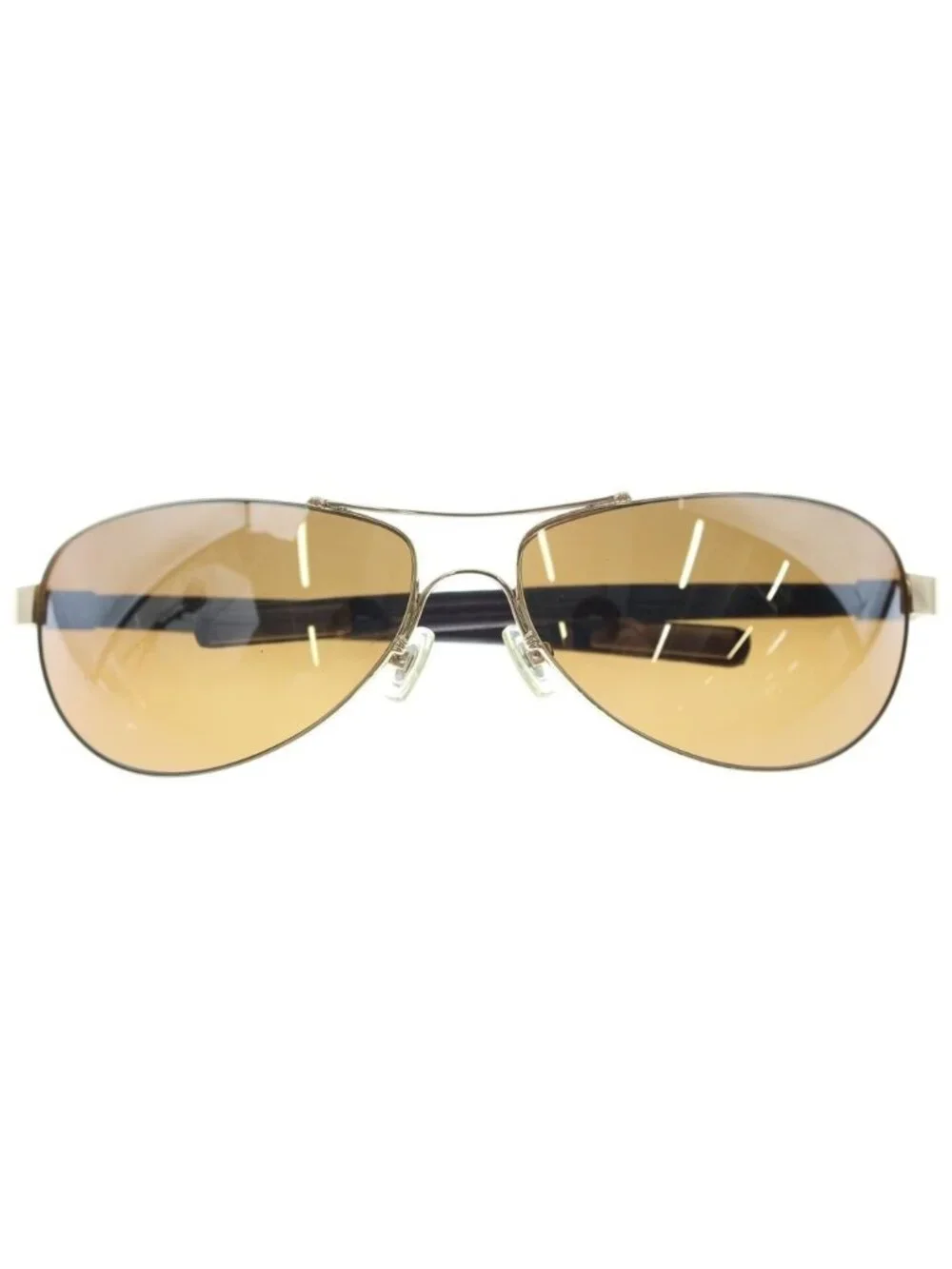 Chrome Hearts Riot I Chplus Leather Frame Sunglasses Gold Brown Eyewear